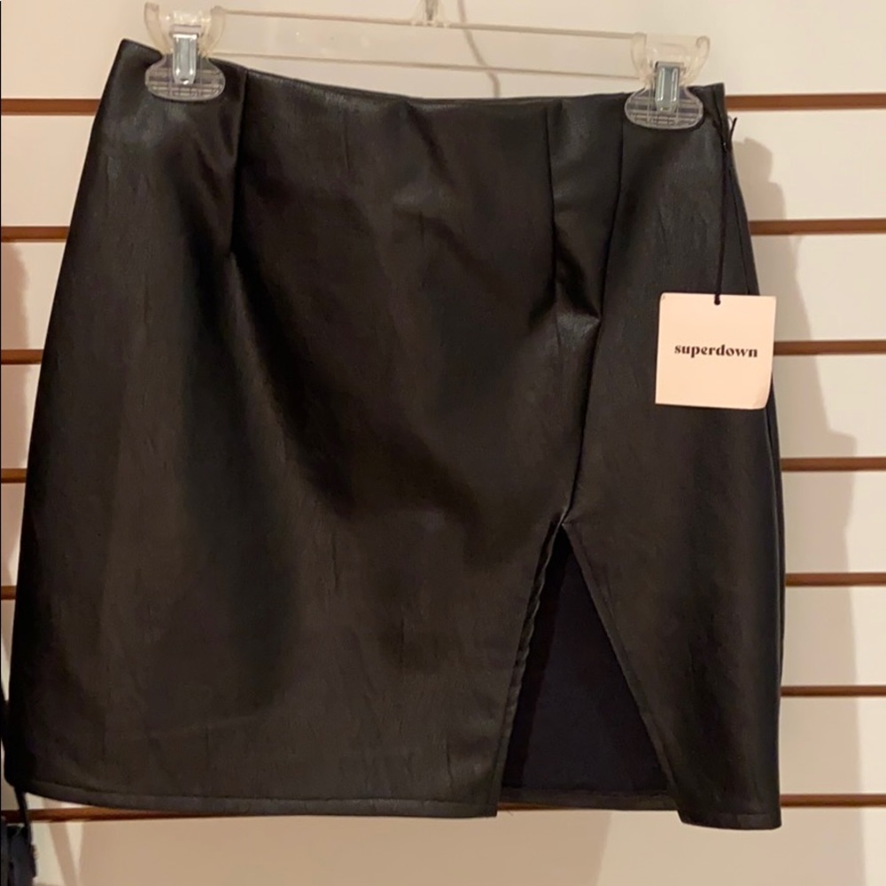 Superdown Leather Skirt